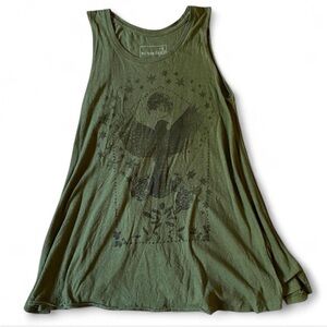We The Free/Free People Army Green Eagle Tunic Tank Top